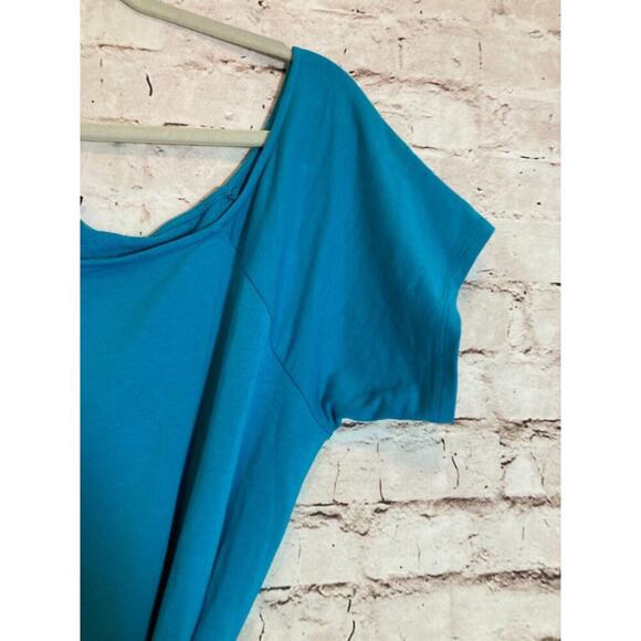 Torrid Callie T-Shirt Dress Womens 2X Teal French Terry Stretch Belted Plus - Picture 4 of 14
